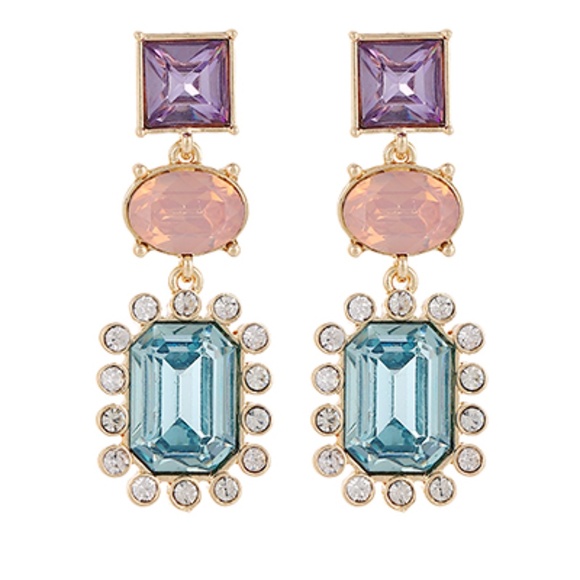 3 Jewel Shape Link Drop Earring - Picture 1 of 1